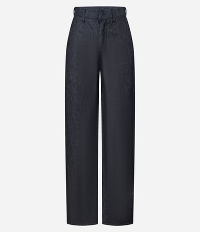 Pantalón Wide Leg Cintura Alta en Jeans con Cintura Sastre 5