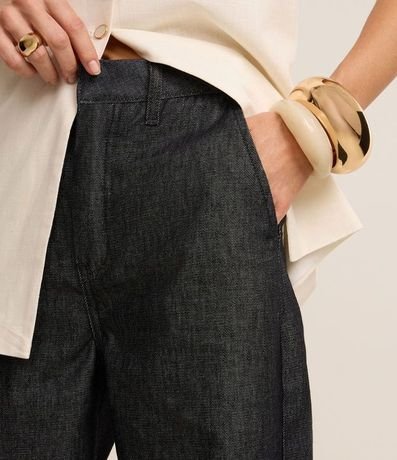 Pantalón Wide Leg Cintura Alta en Jeans con Cintura Sastre 3