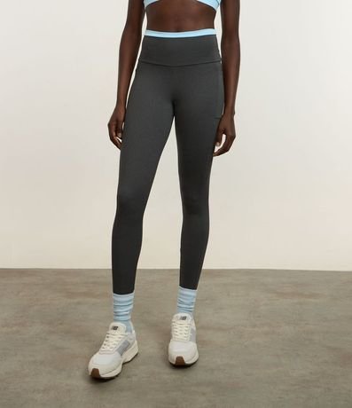 Pantalón Legging Deportiva en Microfibra Pesada con Bies Contrastante 2