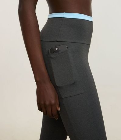 Pantalón Legging Deportiva en Microfibra Pesada con Bies Contrastante 3