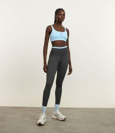 Pantalón Legging Deportiva en Microfibra Pesada con Bies Contrastante 5