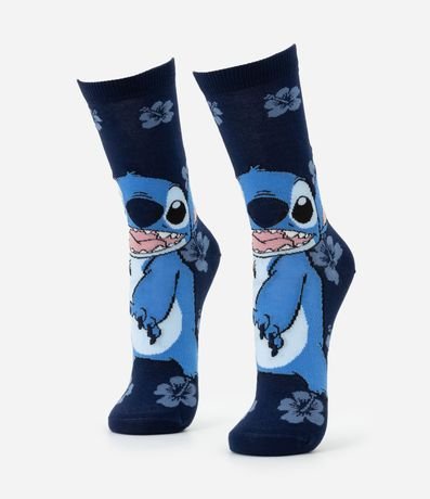 Media Caña Larga en Algodón con Estampa Stitch 1