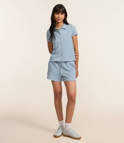 Camisa Texturizada en Cambraia con Frufru en la Manga 2