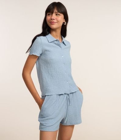 Bermuda Recta en Chambray Texturizada 2