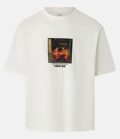 Remera Boxy en Algodón Estampa de Cachorros en el Boteco y Lettering 5