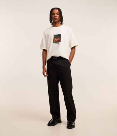 Remera Boxy en Algodón Estampa de Cachorros en el Boteco y Lettering 2