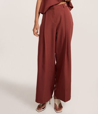 Pantalón Wide Leg sastrería con Detalles Laterales en la Cintura 2