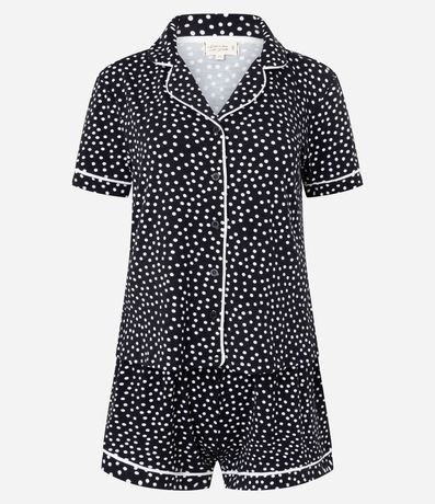 Pijama Short Doll Americano en Viscosa con Estampa de Lunares 3