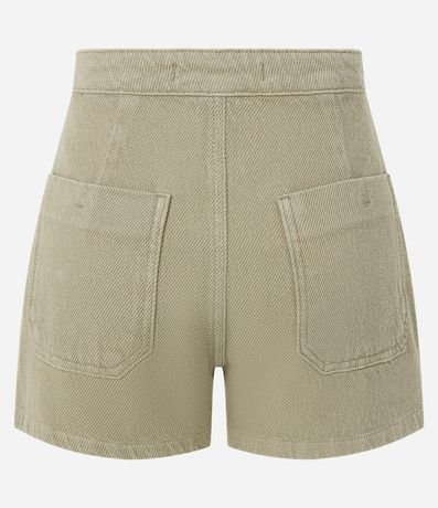 Short Pollera en Sarga con Traspase y Botones Laterales 6