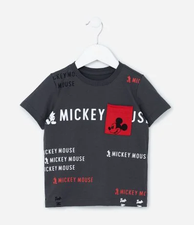 Remera Infantil con Bolsillo Pequeño y Estampa Mickey Mouse - Talle 1 a 6 años