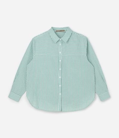 Camisa Básica en Tricolina Listrado Curve & Plus Size 4