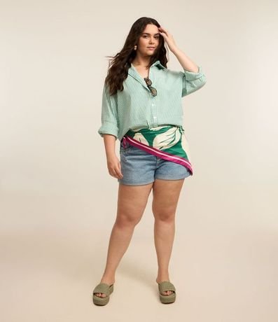 Camisa Básica en Tricolina Listrado Curve & Plus Size 2