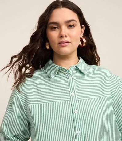 Camisa Básica en Tricolina Listrado Curve & Plus Size 3