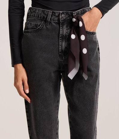 Pantalón Mom en Jeans con Pañuelo de Lunares 4