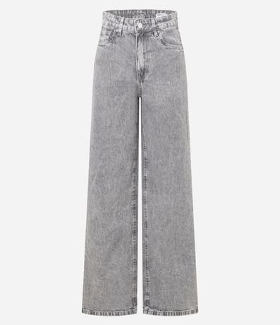 Pantalón Wide Leg en Jeans con Cintura Alta