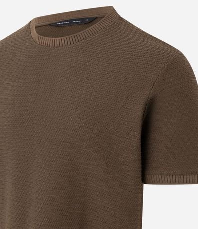 Remera Texturizada con Algodón y Cuello Redondo 6