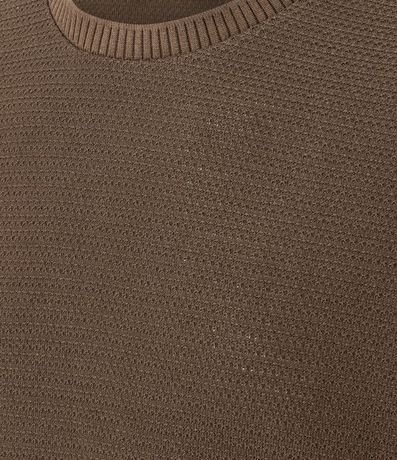 Remera Texturizada con Algodón y Cuello Redondo 7