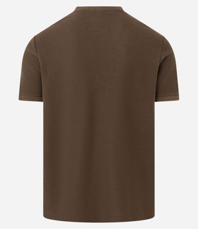 Remera Texturizada con Algodón y Cuello Redondo 8