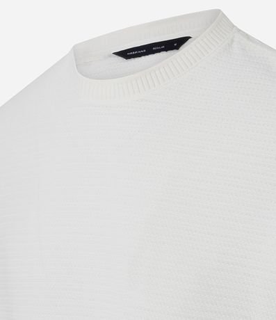 Remera Texturizada con Algodón y Cuello Redondo 6