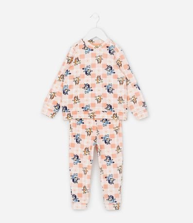 Pijama Infantil Largo en Plush con Estampado Bluey – Talle 2 a 8 años