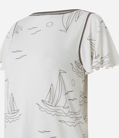 Pijama Short Doll en Viscosa con Estampa de Barcos 5