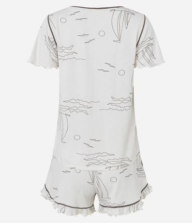 Pijama Short Doll en Viscosa con Estampa de Barcos 7