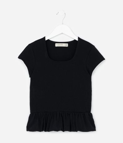 Blusa Balonê Infantil con Volado - Talle 5 a 14 años 2
