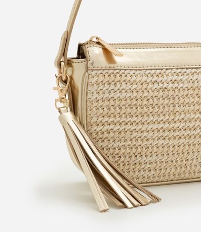 Cartera Baguette Pequeña con Efecto Paja Detalle de Tássel Boho Romántico 6
