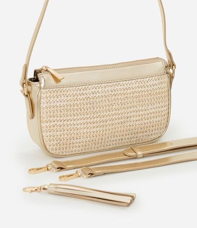 Cartera Baguette Pequeña con Efecto Paja Detalle de Tássel Boho Romántico 7