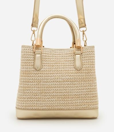 Cartera Satchel Mediana Textura Paja con Tássel Boho Romántico 3