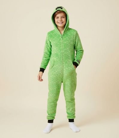 Pijama Jumper Infantil en Fleece con Bordado de Minecraft - Talle 5 a 14 años 1