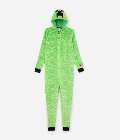 Pijama Jumper Infantil en Fleece con Bordado de Minecraft - Talle 5 a 14 años
