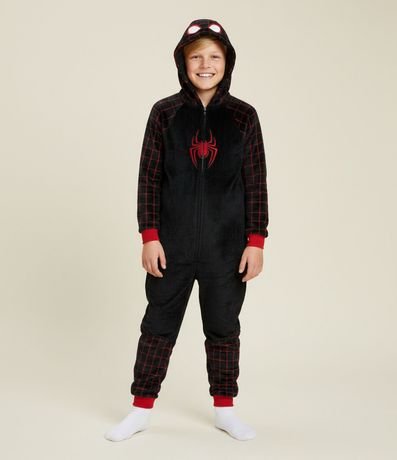 Pijama Jumper Infantil en Fleece con Bordado Spider-Man - Talle 4 a 14 años