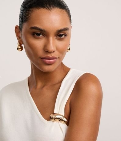 Blusa en Punto con Mangas Asimétricas y Adorno Metalizado 3