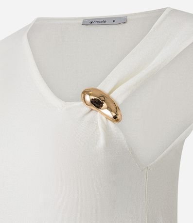 Blusa en Punto con Mangas Asimétricas y Adorno Metalizado 6