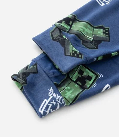 Pijama Infantil en Plush con Estampa de Minecraft – Talle 5 a 14 años 7