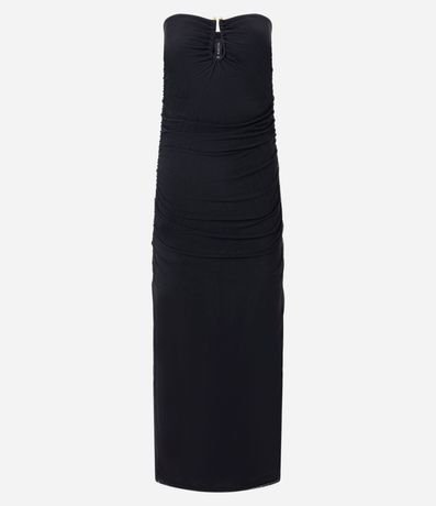 Vestido Midi Nuevo en Tule con Ribete en el Escote 5