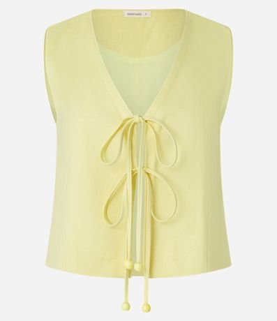 Chaleco en Viscolino con Escote V Lazo 5