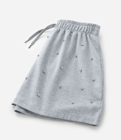 Pollera Infantil en Algodón con Brillos Aplicados - Talle 5 a 14 años 5