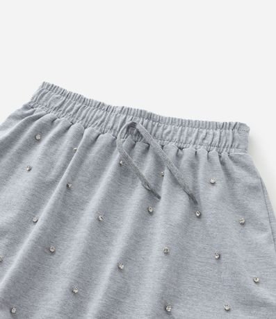 Pollera Infantil en Algodón con Brillos Aplicados - Talle 5 a 14 años 6