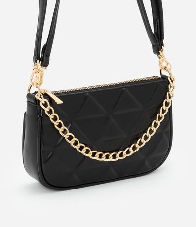 Bolsillo Baguette Pequeña en PU con Detalle de Cadena Embossed