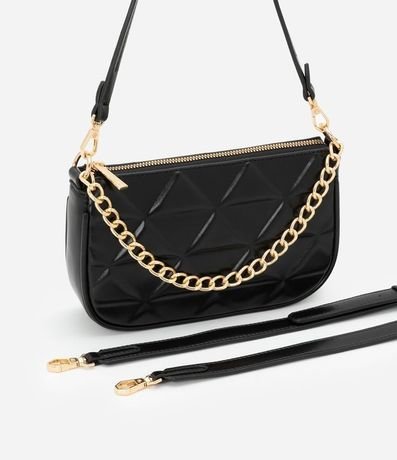 Bolsillo Baguette Pequeña en PU con Detalle de Cadena Embossed 7