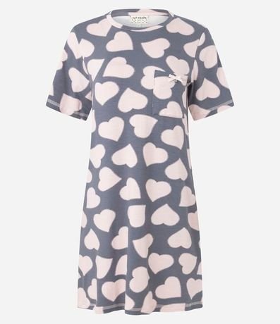 Camisón en Viscosa con Estampa de Corazón y Bolsillo Pequeño 3