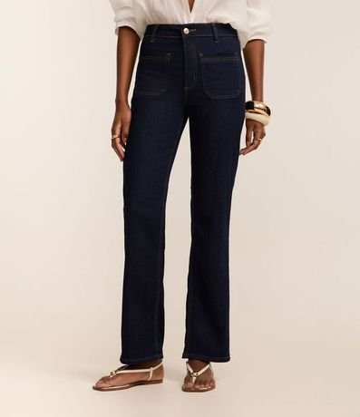 Pantalón Recto en Jeans con Cintura Mediana y Bolsillos Delanteros 3