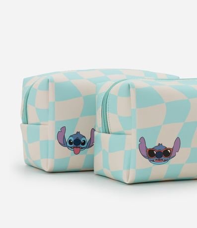 Kit 03 Neceser Grande y Rectangulares Médias con Estampa Stitch Playa 3