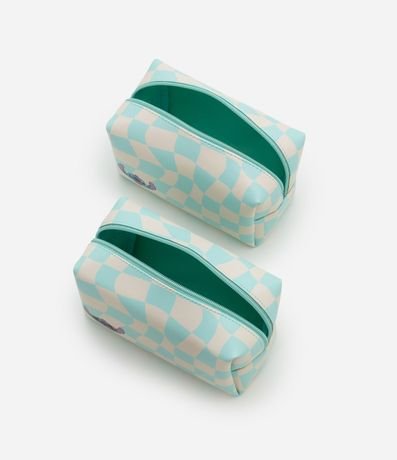 Kit 03 Neceser Grande y Rectangulares Médias con Estampa Stitch Playa 4