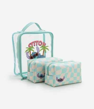 Kit 03 Neceser Grande y Rectangulares Médias con Estampa Stitch Playa 5