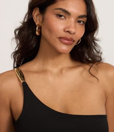 Body Hombro Único en Jersey con Fruncido Lateral