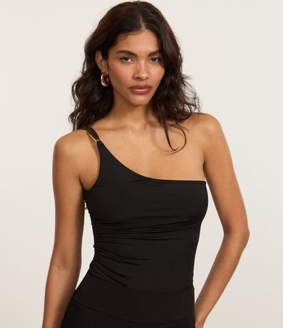 Body Hombro Único en Jersey con Fruncido Lateral 3