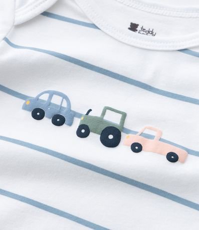 Body Infantil con Estampa Rayada y Carrinhos - Talle RN a 18 Meses 7
